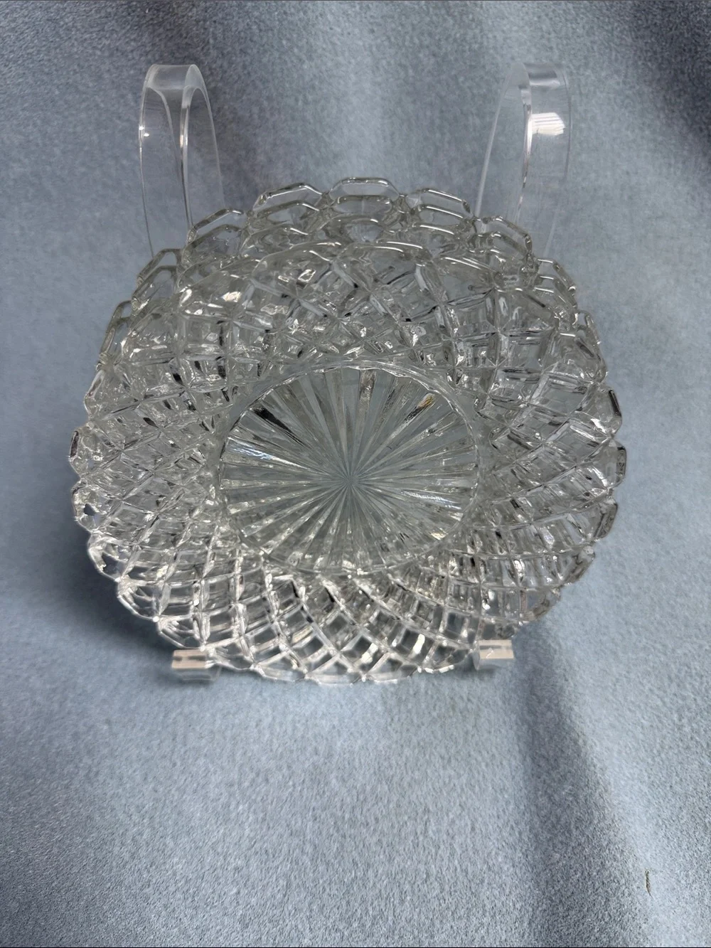 5-Anchor Hocking Waterford Waffle Glass Bread and Butter Plates (set of 5)